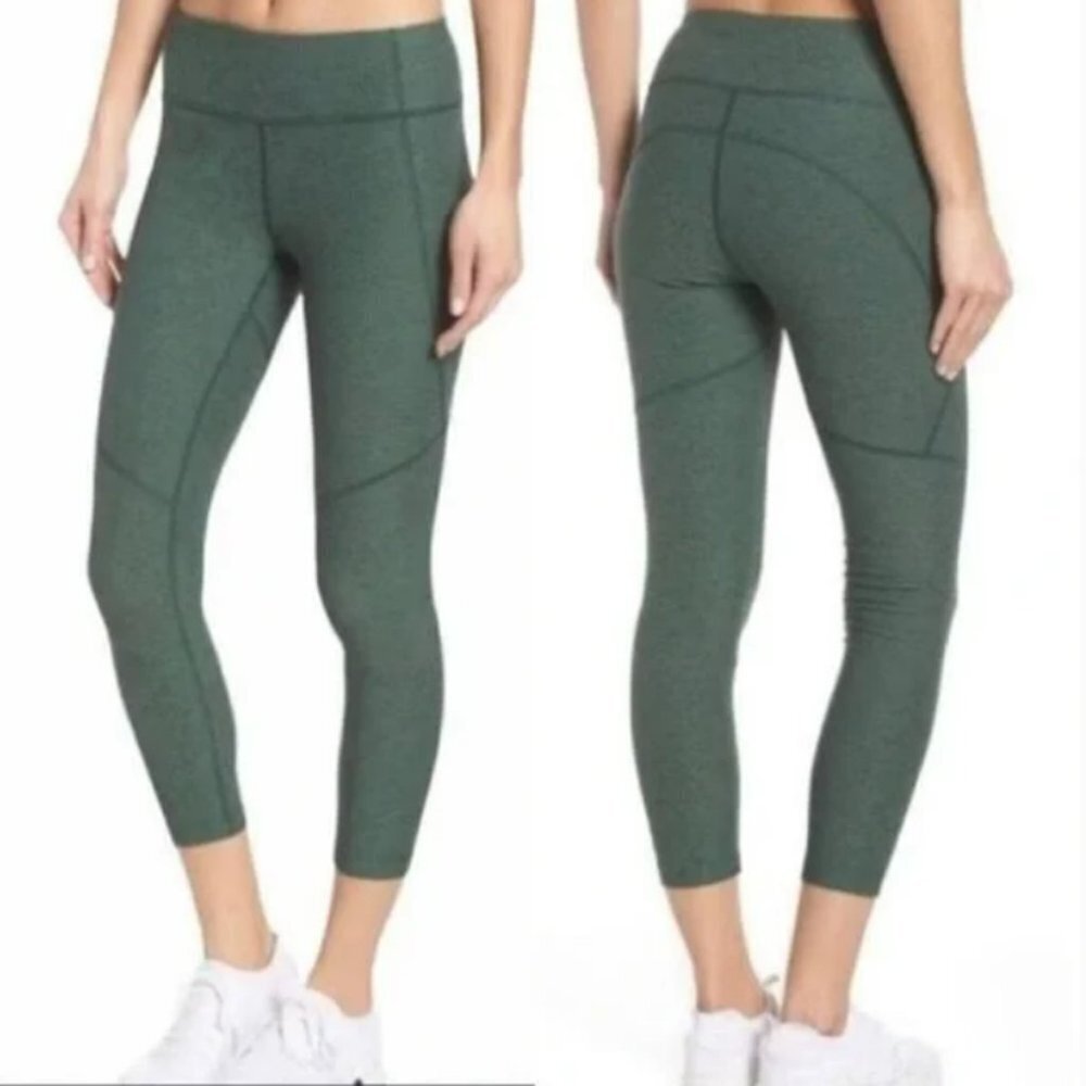 Outdoor Voices Heather Green Warm Up Cropped Leggings - Size XS